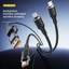 PD100W 2-To-3 Cáp dữ liệu dệt sạc siêu nhanh Cắm và chạy USB / Type C sang Type C / Micro / IOS Cáp dữ liệu sạc cho iOS / Android