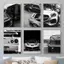 Phong cách đen trắng retro sang trọng ô tô Poster Không khung Tranh Canvas Trang trí tường nhà thanh lịch