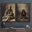Retro Dark Học Viện Phong Cách Frankenstein Phù Thủy Người Sói Poster Không Khung Tranh Canvas Trang Trí Tường