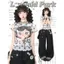 Milyfashion Gạc Hoạt Hình In Hình Áo Thun Ngắn Tay Mùa Hè Chấm Bi Nấm Edge y2k Slim-fit Slimmer Look Ngắn Top STG