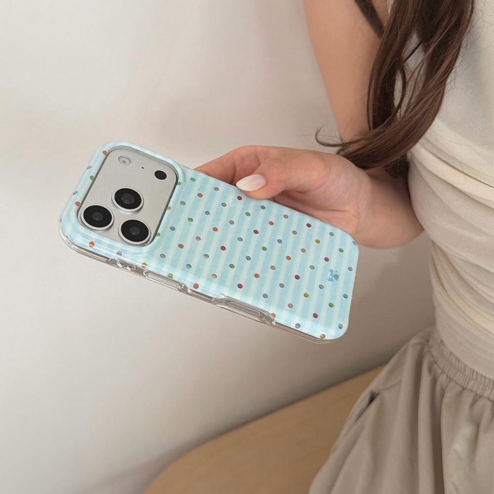 Vỏ cứng Tương thích với iPhone 13 14 14Pro 14ProMax 15 15Pro 15ProMax 16 16Pro 16ProMax 17 17Pro 17ProMax Ốp họa tiết chấm bi đầy màu sắc