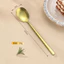 Thìa Cơm Titan Nguyên Chất 00528 / Độ Tinh Khiết Cao Tất Cả Chất Liệu Titan / Tay Cầm Dài Vàng Sáng Tạo / Thủ Công Pha Lê Hàn Quốc / Kháng Khuẩn Chống Sương / Thìa Canh Hộ Gia Đình Thìa Tráng Miệng / Bộ Đồ Ăn Titan Nguyên Chất Cấp Thực Phẩm / Giá Đặc Biệt