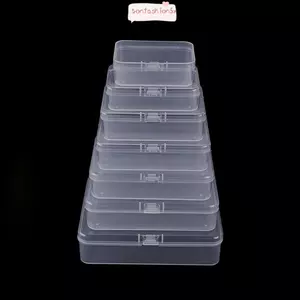 Hộp lưu trữ trong suốt ITRUMPET, Hộp đựng hạt trang sức 8 kích cỡ vuông, Hộp đóng gói vật phẩm nhỏ trong suốt bằng nhựa nóng
