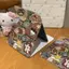 Gương gấp mini họa tiết sticker gấu collage retro gương vui mắt