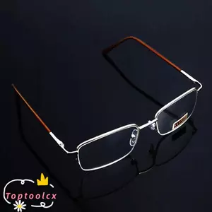 Kính đọc sách TOPTOOLCX, Kính mắt vuông kim loại bảo vệ mắt, Kính mắt quang học siêu nhẹ cổ điển