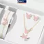 MAKY 5 Chiếc Thời Trang Bướm Mặt Dây Nelace Bông Tai Vòng Tay Bộ Trang Sức Nữ Cô Dâu Cưới Trang Sức Quà Tặng VN