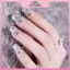 MYPANDA 24 Chiếc Bạc Trắng Giả Móng Tay Acrylic UV Gel Full Pháp Giả Nghệ Thuật Mẹo Dụng Cụ.