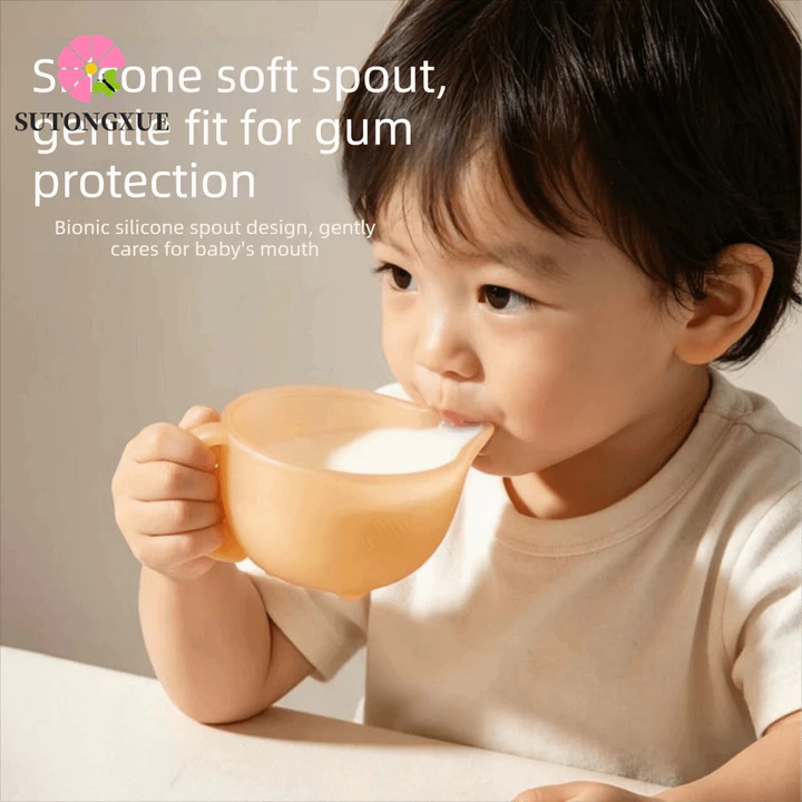 Bát đựng thức ăn bổ sung cho bé SUTONGXUE, Bát ăn cho bé bằng silicon dễ dàng làm sạch, miệng hố Hawk dày dặn với quy mô Bộ đồ ăn bằng silicon cho bé Bộ đồ ăn cho bé dành cho trẻ sơ sinh