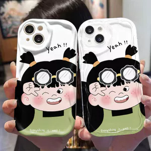 Ốp Lưng Cho OPPO Reno 15 14 13 12 11 10 Pro 8 6 15F 14F 13F 8Z 7Z 6Z A6X A3X A5i A17K A16K A16E A15S A12E Kem Sóng Cong Cạnh Họa Tiết Nụ Cười Cô Gái NYK469