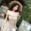 Đầm không tay hoa cổ điển một vai Mùa hè viền nấm Váy ôm vừa vặn Hot Girl eo hẹp chữ a S