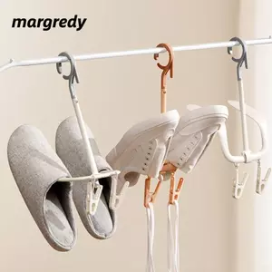 Giá phơi giày MARGREDY, Móc treo giày đôi tiết kiệm không gian, Móc treo giày đa chức năng xoay chống gió bền bỉ cho phòng tắm ban công tại nhà