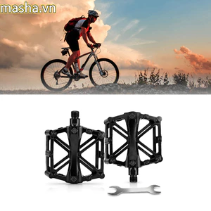 2 Bàn đạp xe đạp, có cờ lê Bàn đạp chân xe đạp hợp kim nhôm, bền bỉ với chân chống trượt nhẹ Bàn đạp xe đạp tiện dụng Thay thế bảo trì xe đạp