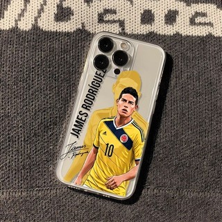 Ốp lưng trong suốt James Rodriguez đội tuyển Colombia số 10 vẽ tay Bảo Vệ Camera Cấp iPhone 17/16/15/14/13/12/11/X Max