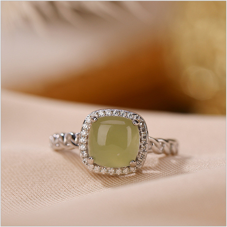 Nhẫn vuông sapphire bạc S925
