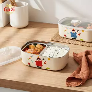 1 Cái Hộp Cơm Trưa Inox Thiết Kế Hoạt Hình Cách Nhiệt Cho Trẻ Em Đi Học Và Cuộc Phiêu Lưu Ngoài Trời [VN]