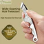 Dụng cụ ma thuật cạo râu YUUKII, Nhíp xỏ tóc miệng rộng 1,8cm bằng thép không gỉ, Nhíp lông mày dày nóng bỏng dành cho nam giới