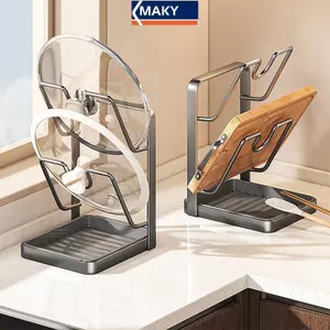 MAKY Giá đỡ nắp nồi hạng nặng Ra 5 tầng Nhà bếp ổn định để lưu trữ mặt bàn Quản lý không gian VN