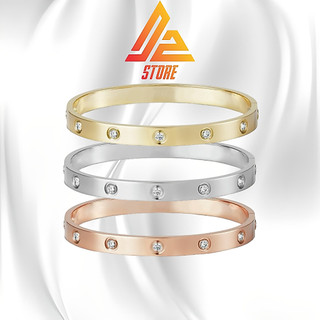 Vòng LOVE 10 kim cương khắc tên theo yêu cầu cặp đôi unisex Titanium [Bảo hành 5 năm]