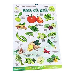 [Chuẩn NXB] Sách - Tranh treo tường cho bé 14 chủ đề song ngữ Anh Việt (kích thước 41x60cm)