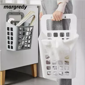 Giỏ treo tường MARGREDY, Thiết kế treo tường Giỏ giặt gấp, Thùng đựng đồ giặt có lỗ thoát nước gấp Hamper giặt Phòng ngủ trẻ em