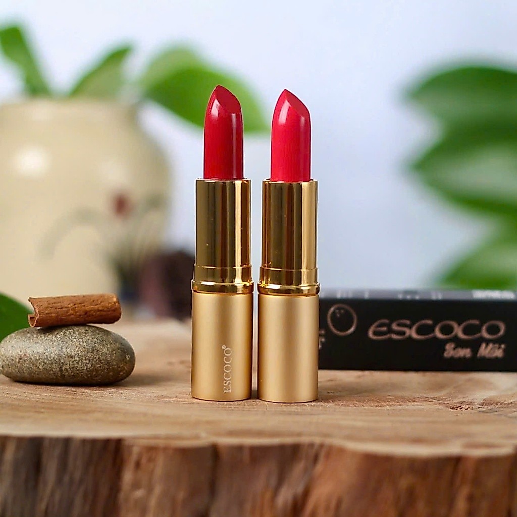 Son môi dừa thiên nhiên Escoco 14 màu tươi tắn - Không Chì theo chuẩn Mỹ phẩm của Bộ Y tế