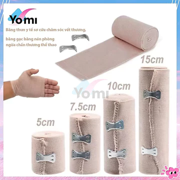 Băng thun y tế sơ cứu chăm sóc vết thương, băng gạc băng nén phòng ngừa chấn thương thể thao