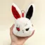 QEARY Thỏ Gothic, Mềm Mại Handmade-look Halloween Plushie, Túi Mặt Dây Chuyền Nhẹ Bền Hai Màu Khâu Bunny Xe Trang Trí