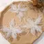 PYCOU Organza Miếng Dán Hoa, Lông Ngọc Trai Pha Lê Hoa DIY May Đề Can, Ren Ethereal Nhiều Lớp Handmade Đính Miếng Dán Thủ Công DIY