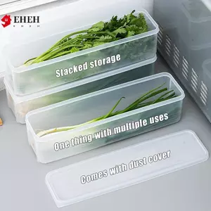 4 Hộp Đựng Thực Phẩm Hình Chữ Nhật Dài Nhựa Có Thể Tái Sử Dụng Tủ Lạnh Hộp Sắp Xếp Phụ Kiện Nhà Bếp VN