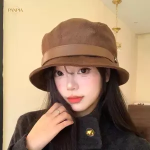 PNPIA- Thời Trang Đa Năng Mùa Đông Thu Đông Corduroy Buet Mũ Dành Cho Nữ Người Cá Mũ Có Thể Gập Lại Vành Rộng Mũ Buet Có Thể Điều Chỉnh