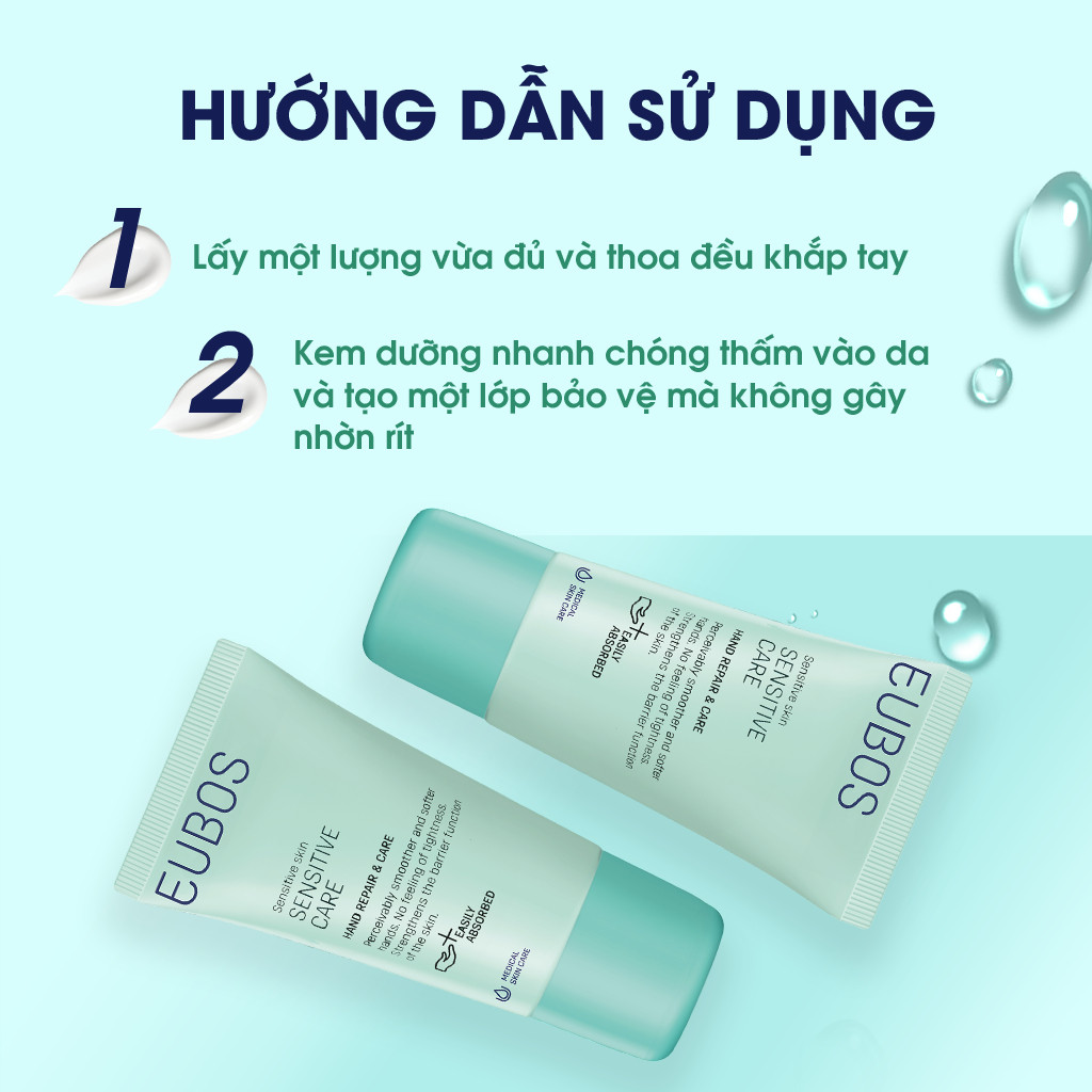 Combo 2 Kem Dưỡng Da Tay và Móng EUBOS Giúp Mềm Mịn, Dưỡng Ẩm Phù Hợp Cho Da Nhạy Cảm 25ml Và 75ml
