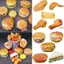 CAST Mô hình thực phẩm nhân tạo Đạo cụ ảnh Shopwindow Hiển thị cảnh làm bánh Mô hình Hamburger Khoai tây chiên Sandwish