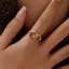Nhẫn mở Zirconia có thể điều chỉnh - Dây buộc mạ vàng, Trang sức thanh lịch & chống mài mòn