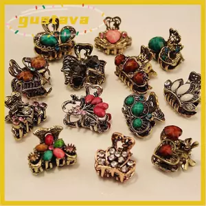 GUSTAVA Màu Ngẫu Nhiên Nhựa Kẹp Tóc Nữ Trang Sức Vintage Móng Vuốt Barrette