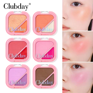 Đĩa cao hai màu hai trong một Pearly Fine Flash Blush Rouge Cheek Trang điểm sử dụng kép