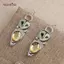 AqToCna Retro Bạc Barn Cú Tòn Ten Bông Tai Màu Vàng Tự Nhiên Citrine Inlay Mặc Hàng Ngày Dự Tiệc Quà Tặng Cho Womenn AqToCna