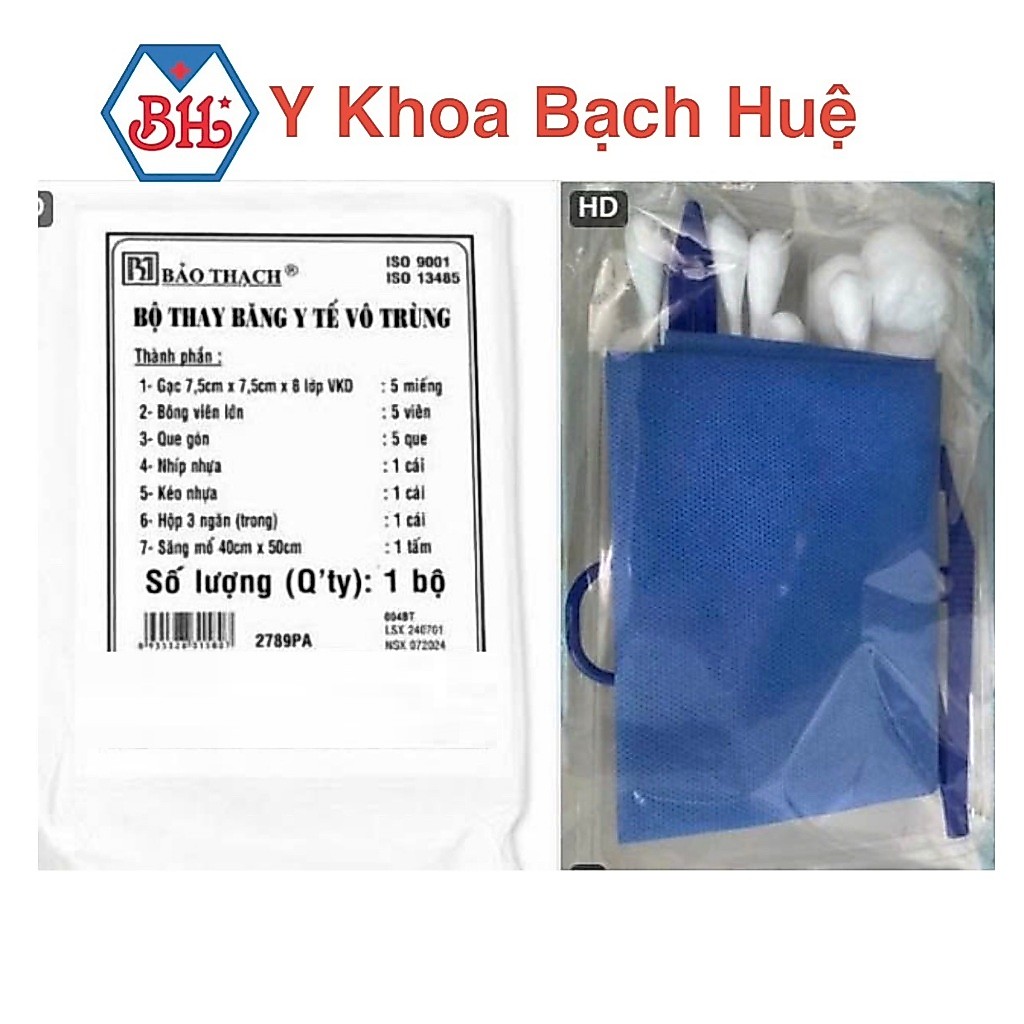 Bộ thay băng vô trùng Bảo Thạch, bộ rửa vết thương dùng 1 lần bảo đảm an toàn khi sử dụng