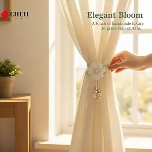 Rèm Ngọc Trai Thắt Lưng Hoa Trà Khóa Có Thể Điều Chỉnh Thanh Lịch Giá Đỡ Drapery Cho Bảng Cửa Sổ Trang Trí Nhà Phụ Kiện VN