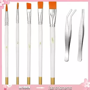 YOI 6 Cái Bộ Bàn Chải Chuyên Nghiệp Bàn Chải Trang Trí An Toàn Với Nhíp Inox Cho Tranh Canvas Bánh Nướng