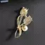 Bluelover Mới Thả Ngọc Trai Tulip Thổ Cẩm Đầy Kim Cương Hoa Phương Tây Đầm Pin Cố Định Quần Áo Chống chói Trang Trí Mới