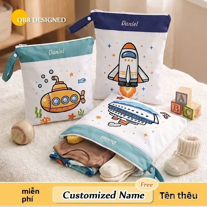 Túi đựng tã bỉm cao cấp, chất liệu chống thấm nước, thiết kế treo đầu giường tiện lợi cho mẹ bỉm sữa