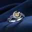 Micro Kẻ Sọc Zircon Lưỡi Liềm Mặt Trăng Ngôi Sao Mặt Trăng Nhẫn Châu Âu Mỹ Sáng Tạo Sóng Nước Vàng Kim Cương Mặt Trăng Mặt Trăng Nhẫn Đính Hôn Nữ