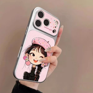 ốp lưng iphone Cô gái đội mũ hồng Cho Iphone 17 Iphone 11 Pro 12 13 14 15 16 7 xs xr Pro Max Plus 12PROMAX 17PROMAX