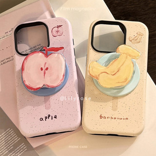 Ốp lưng iPhone 11 12 13 14 15 16 Pro Max Apple iPhone Case Màu vàng hồng Apple Banana Chic TPU