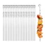 Treeling 20 xiên nướng bằng thép không gỉ Thiết kế xoắn chịu nhiệt để nướng chuyên nghiệp và tập hợp gia đình