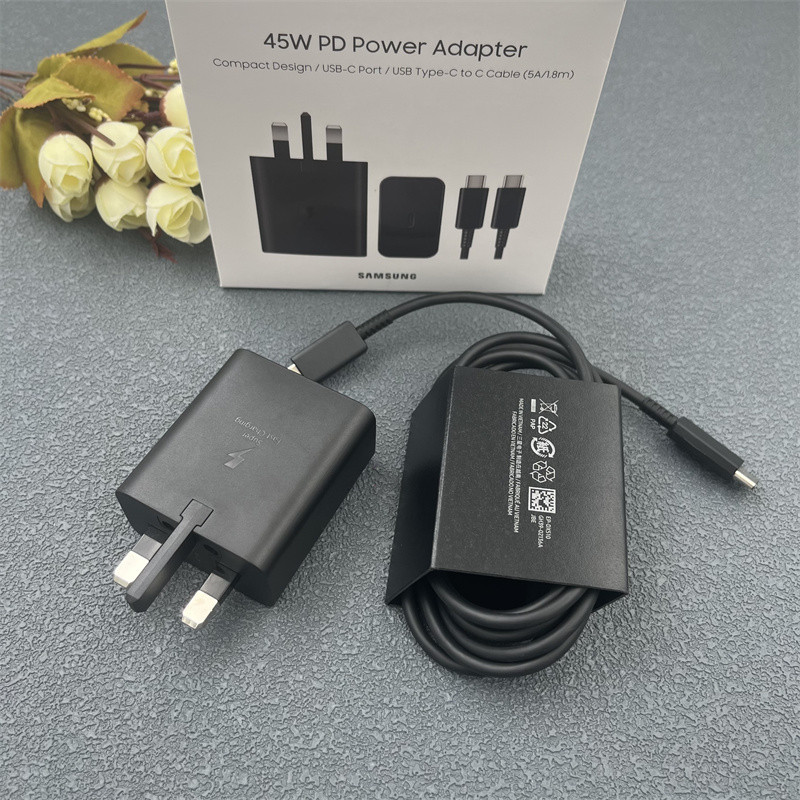 Dành Cho Chính Hãng Samsung S24 S25 Ultra Sạc 45W Sạc Nhanh Cho Galaxy S23 S22 Note20 Ultra Z Flip Fold 7 6 5 4 + 1.8M 5A Cáp
