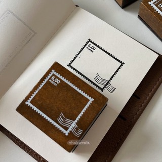 Con dấu gỗ khung stamp retro Back in Time