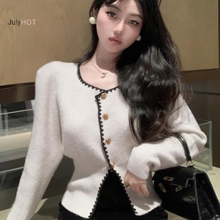 Áo len dệt kim mỏng cổ vuông thời trang Pháp, cỡ lớn