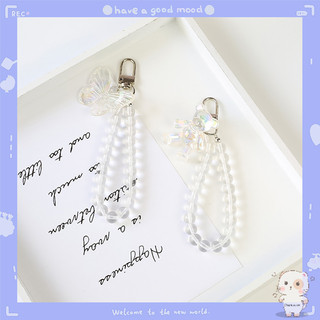 【Chamvn】Mặt dây chuyền hình bướm đính ngọc trai pha lê hình gấu nhỏ hướng dương phụ kiện tự làm ốp lưng điện thoại