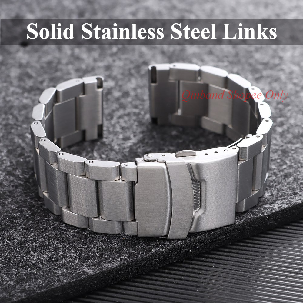 Dây đeo đồng hồ bằng thép không gỉ nguyên khối 304 cho SEIKO Diver 18 / 19 / 20 / 21 / 22 / 24mm Dây đeo đồng hồ đa năng thay thế vòng tay nam nữ Bạc đen